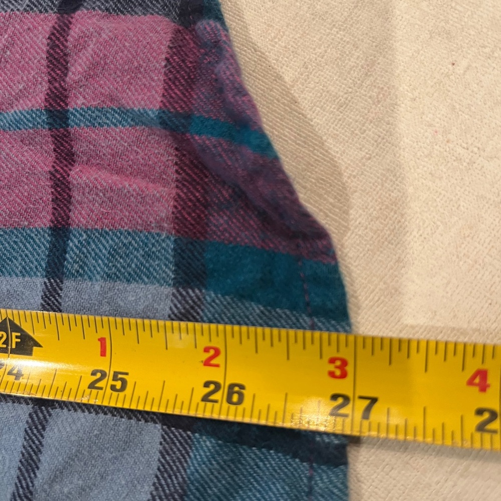 Mossimo Supply Co. Blue and Pink Plaid flannel western style snap button Shirt - Picture 9 of 9